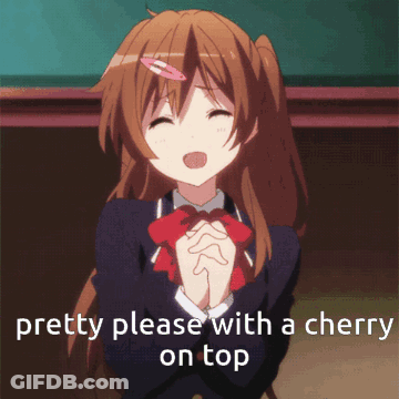 Pretty Please With A Cherry On Top Is Written Next To A Picture Of A Girl GIF