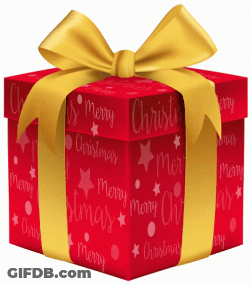 Pretty Present Red Gift Box With Gold Lace GIF