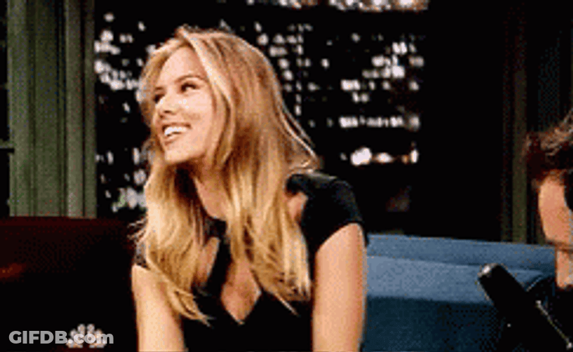 Pretty Scarlett Johansson Sensible Chuckle GIF