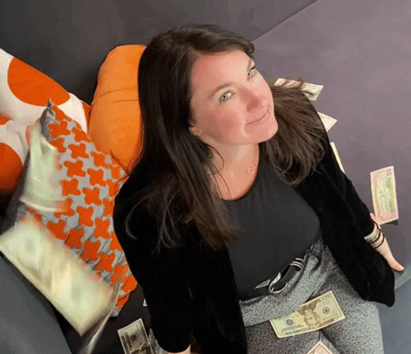 Pretty Woman Looking Making It Rain Money GIF