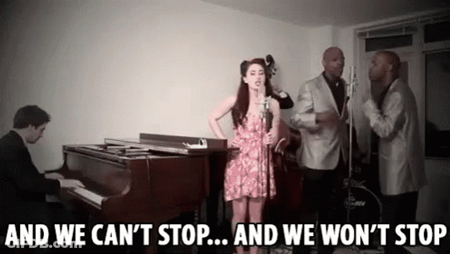 Pretty Woman Singing Cant Stop Wont Stop GIF