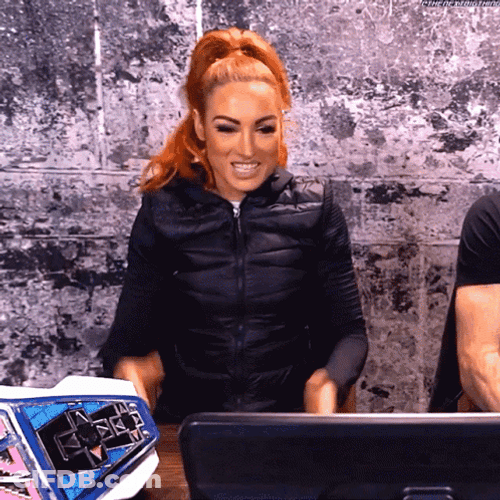 Pretty Wrestler Becky Lynch Birdman Hand Rub GIF