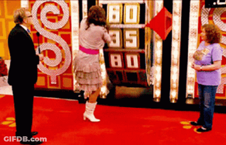 Price Is Right Woman Rolled Down GIF
