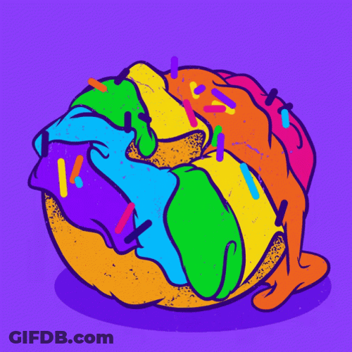 Pride Cute Rainbow Donut GIF