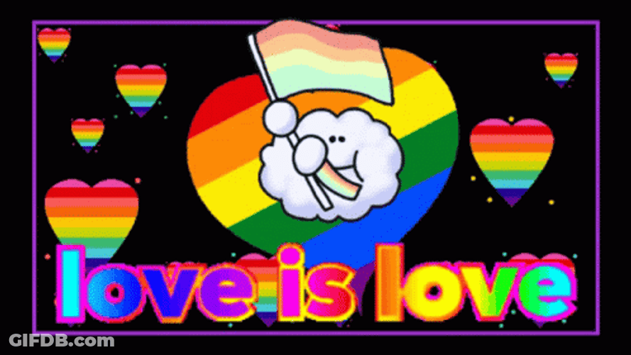 Pride Love Is Love Cloud Cartoon GIF