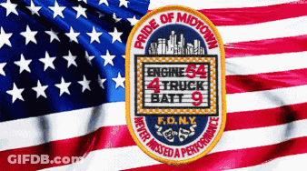 Pride Of Midtown Patch On Flag GIF