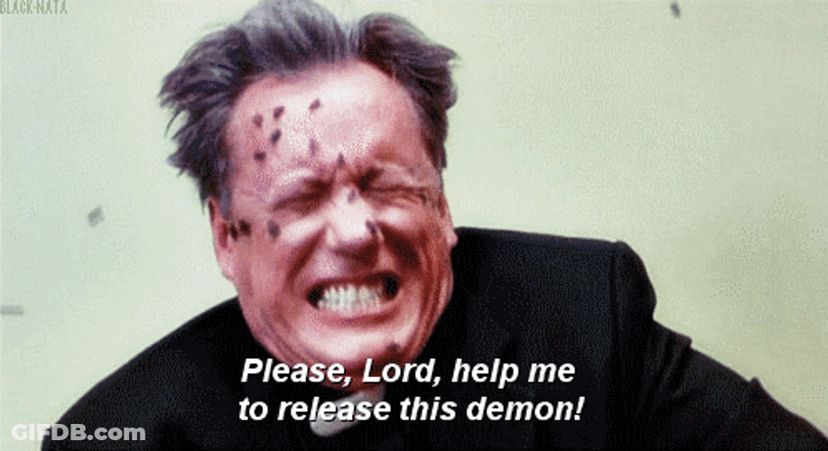 Priest Attacks Demon GIF
