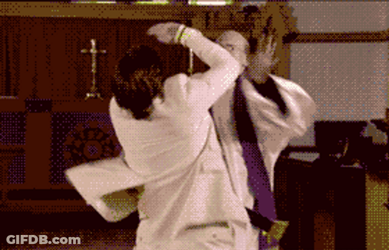 Priest Fighting With Parishioner GIF