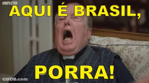 Priest Sitting On Couch Mouth Open Aqui E Brasil Porra GIF