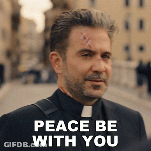 Priest With Bandage Saying Peace Be With You GIF