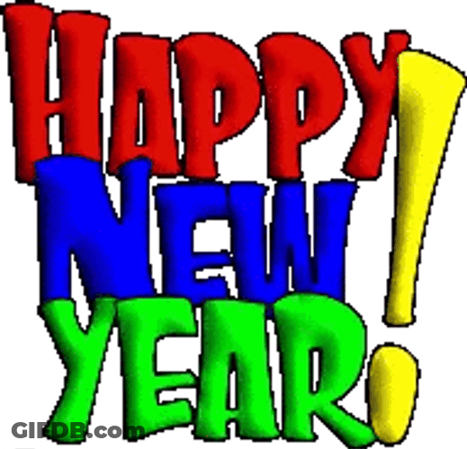 Primary Colors New Year Text GIF