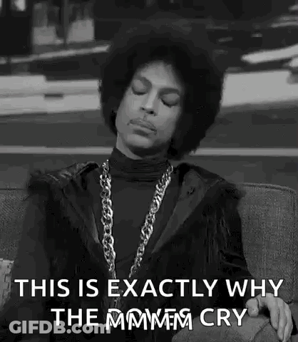 Prince Is Sitting On A Couch In A Black And White Photo With His Eyes Closed . GIF