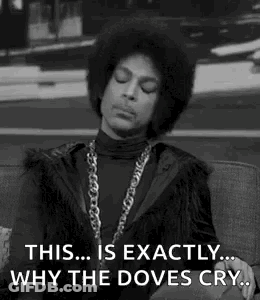 Prince Is Sitting On A Couch With His Eyes Closed And A Necklace Around His Neck . GIF