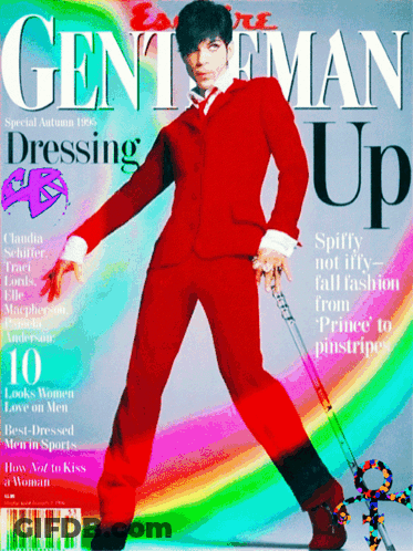 Prince On The Cover Of A Magazine Called Gentleman Up GIF
