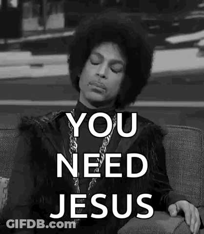 Prince Sitting On Couch Saying You Need Jesus GIF
