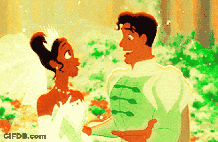 Princess And The Frog Tiana Naveen Wedding GIF