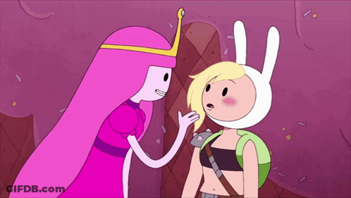 Princess Bubblegum And Finn From Adventure Time Talking GIF
