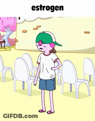 Princess Bubblegum From Adventure Time Stands In Front Of A Row Of White Chairs GIF