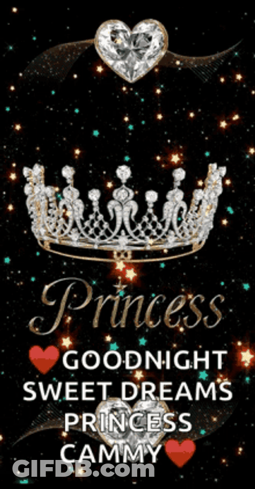 Princess Crown Diamond Hearts Shiny Sparkling Glitters GIF