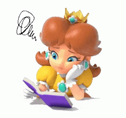 Princess Daisy Reading A Book GIF