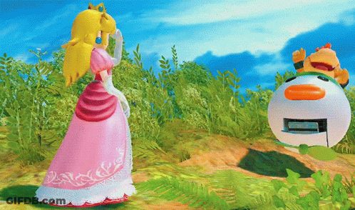 Princess In Pink Dress Next To Snowman GIF