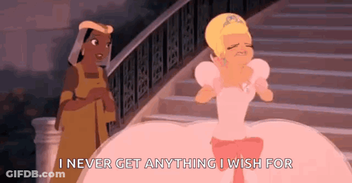 Princess In Pink Dress Next To Woman In Yellow Dress GIF