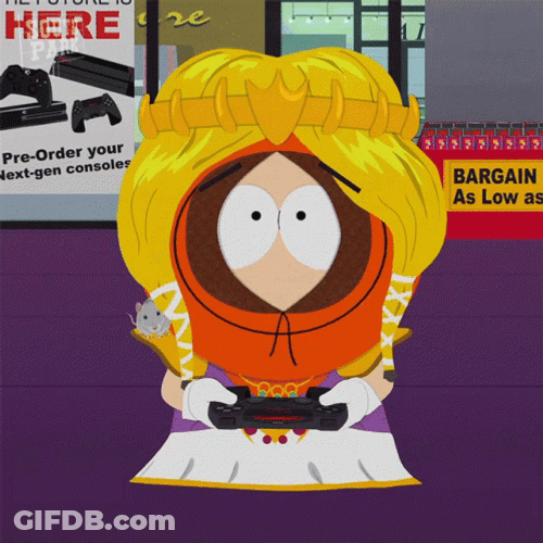 Princess Kenny Playing Game GIF