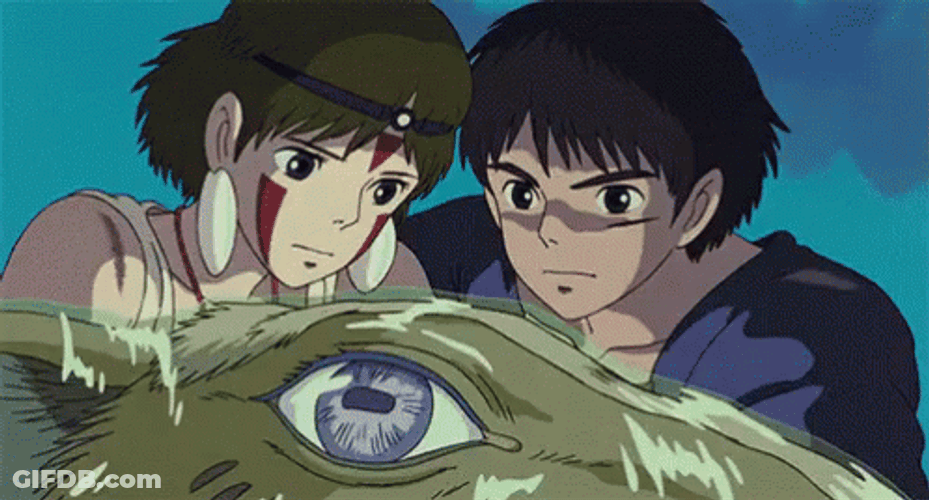 Princess Mononoke Ashitaka Lifting Head GIF