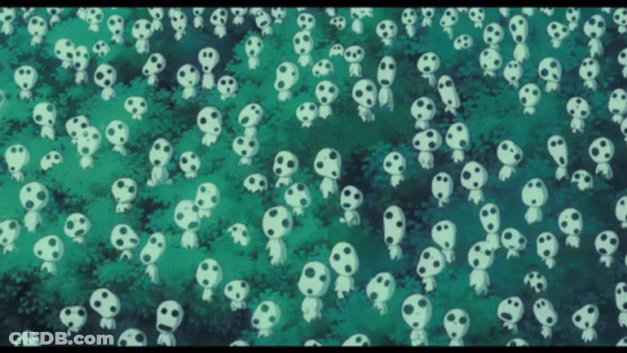Princess Mononoke Kodama Wiggling GIF