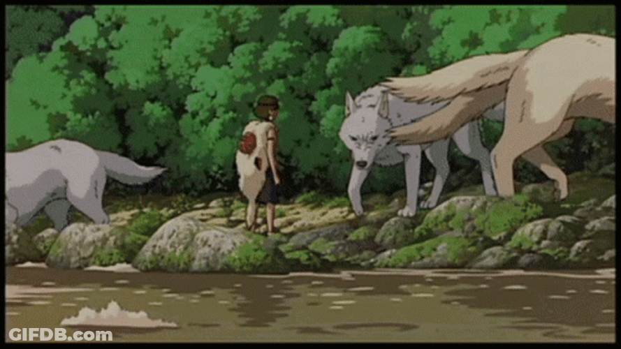 Princess Mononoke Riding Moro GIF