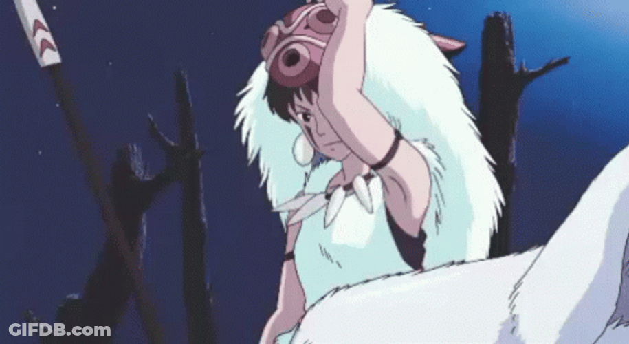 Princess Mononoke Wearing Mask GIF