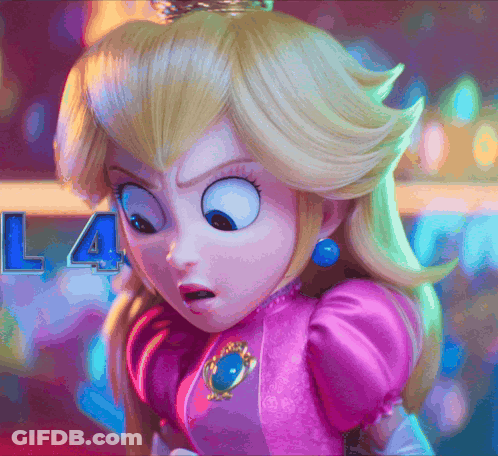 Princess Peach Close Up With Number 4 GIF