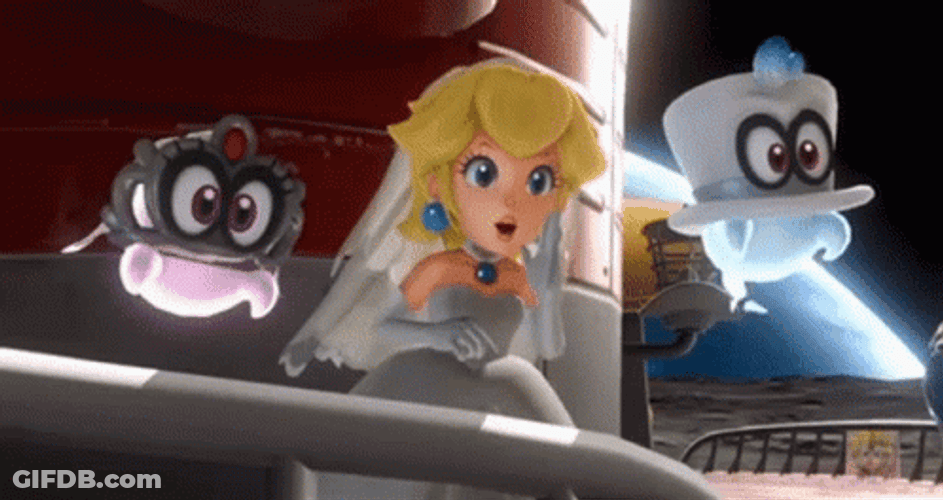 Princess Peach Goodbye GIF
