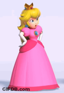 Princess Peach In Pink Dress With Crown GIF
