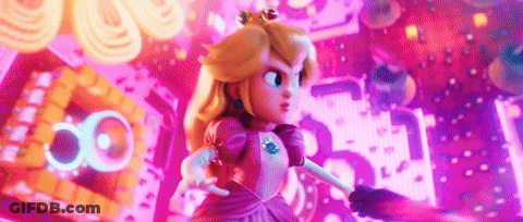 Princess Peach Is Holding A Sword In A Video Game And Looking Angry . GIF