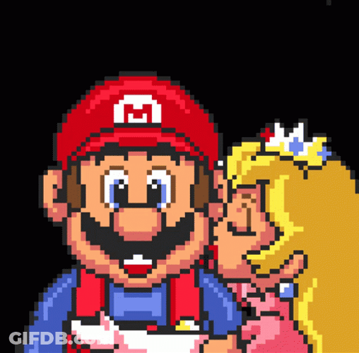 Princess Peach Kisses Mario GIF
