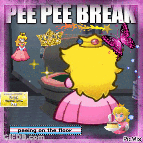 Princess Peach Pee Pee Break GIF