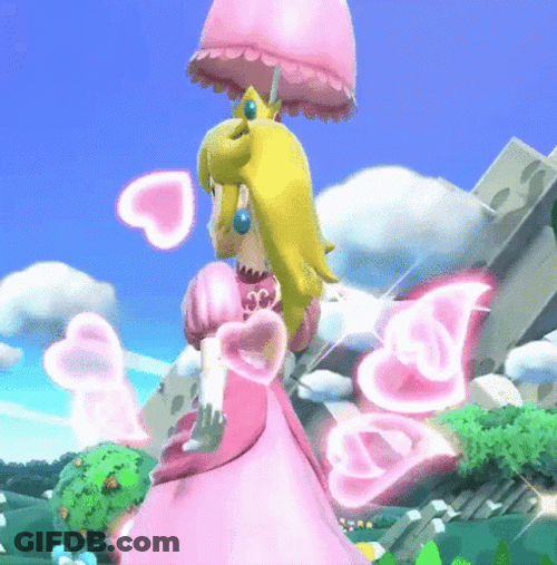 Princess Peach Pink Heart GIF
