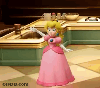 Princess Peach Standing In Kitchen GIF