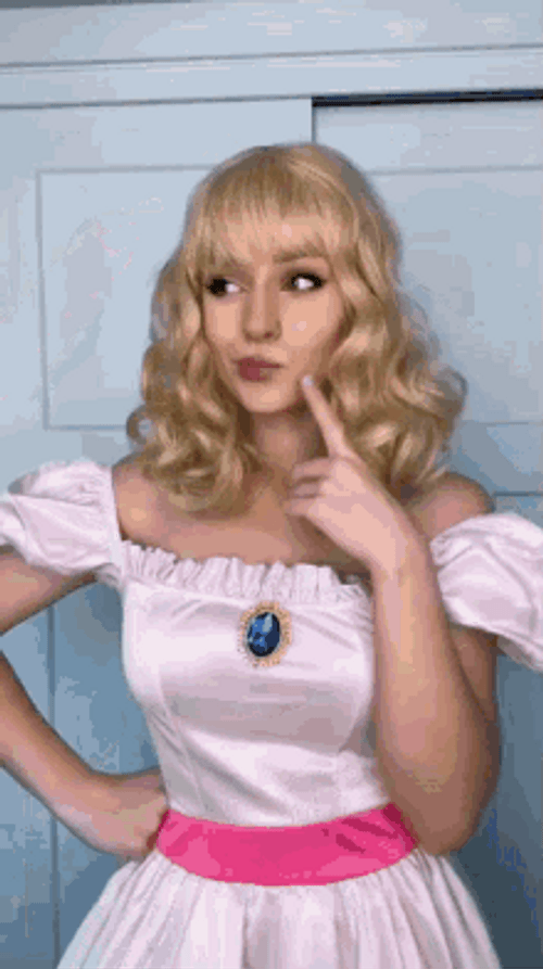 Princess Peach Tiara Cosplay Costume TikTok GIF