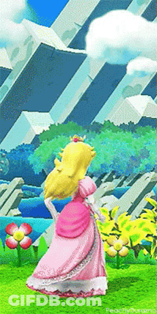 Princess Peach Turning Around GIF