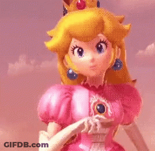 Princess Peach Wink GIF