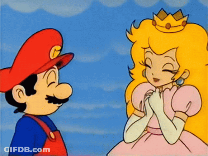 Princess Peach With Super Mario GIF