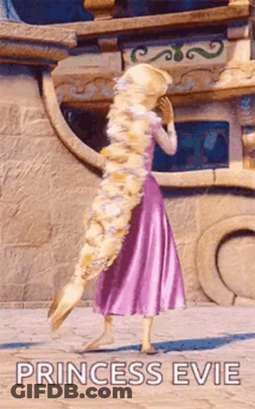 Princess Rapunzel Long Hair Spin Dance Tangled Movie GIF