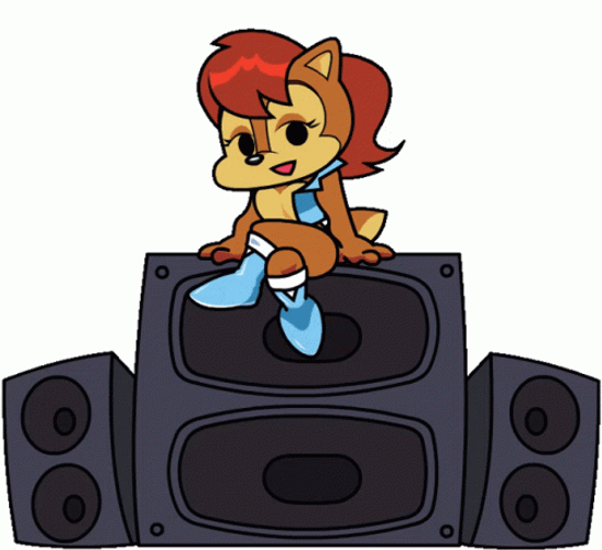 Princess Sally Acorn Enjoying Music GIF