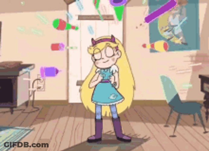 Princess Star Butterfly Enjoy Dancing In Room GIF