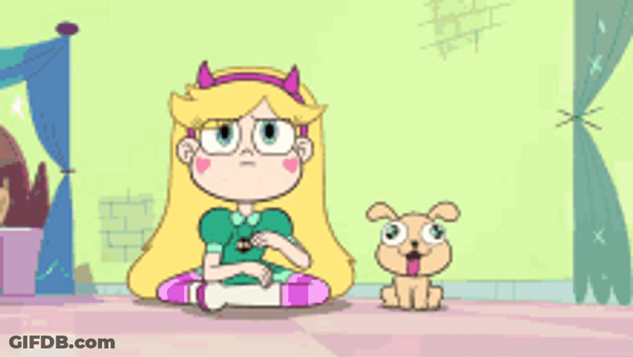 Princess Star Butterfly Watching With Dog Willoughby GIF