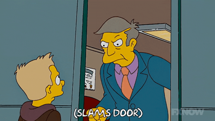 Principal Skinner Slamming Door GIF