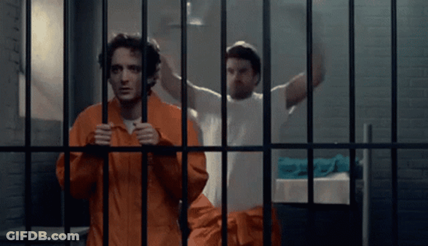Prison Cell Inmates Scared Warning GIF