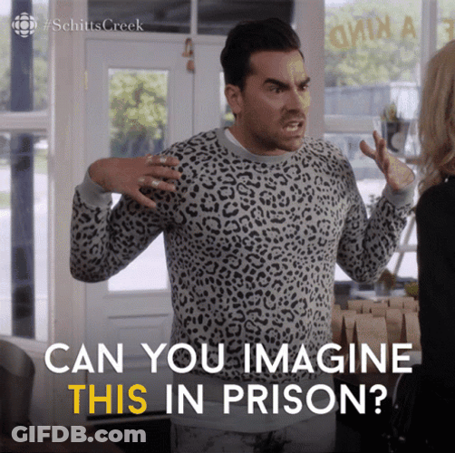 Prison Schitt's Creek Dan Levy GIF